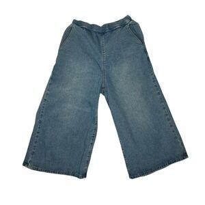 L&B Lucky & Blessed Jeans Small Culottes Western Boho Indie‎ Wide Leg Cropped